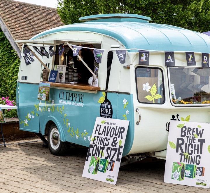 Clipper Teas Caravan will be serving tea & coffee